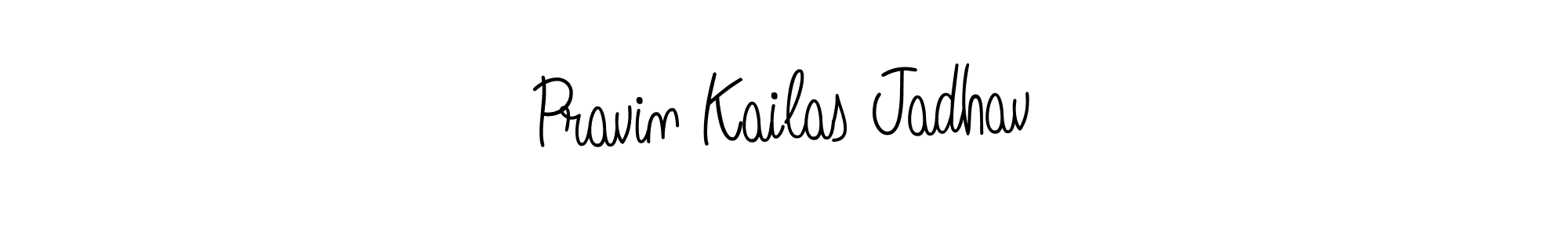 The best way (Angelique-Rose-font-FFP) to make a short signature is to pick only two or three words in your name. The name Pravin Kailas Jadhav include a total of six letters. For converting this name. Pravin Kailas Jadhav signature style 5 images and pictures png