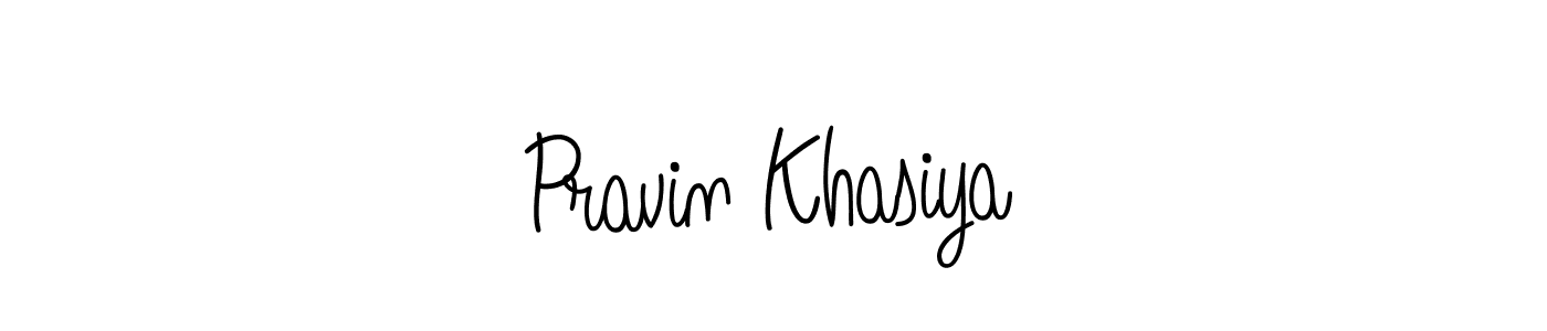 The best way (Angelique-Rose-font-FFP) to make a short signature is to pick only two or three words in your name. The name Pravin Khasiya include a total of six letters. For converting this name. Pravin Khasiya signature style 5 images and pictures png
