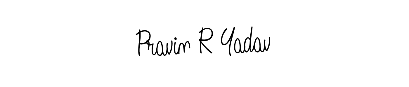 How to make Pravin R Yadav name signature. Use Angelique-Rose-font-FFP style for creating short signs online. This is the latest handwritten sign. Pravin R Yadav signature style 5 images and pictures png