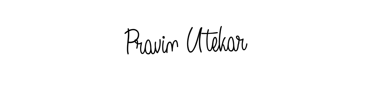 Use a signature maker to create a handwritten signature online. With this signature software, you can design (Angelique-Rose-font-FFP) your own signature for name Pravin Utekar. Pravin Utekar signature style 5 images and pictures png