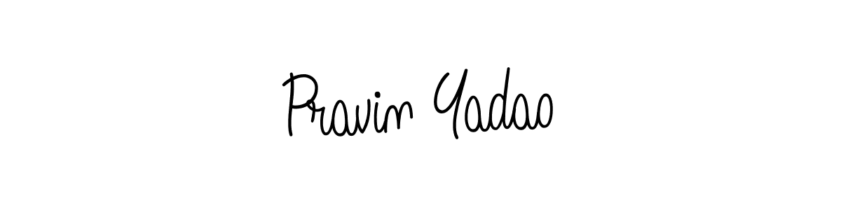 The best way (Angelique-Rose-font-FFP) to make a short signature is to pick only two or three words in your name. The name Pravin Yadao include a total of six letters. For converting this name. Pravin Yadao signature style 5 images and pictures png