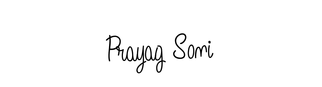 You should practise on your own different ways (Angelique-Rose-font-FFP) to write your name (Prayag Soni) in signature. don't let someone else do it for you. Prayag Soni signature style 5 images and pictures png