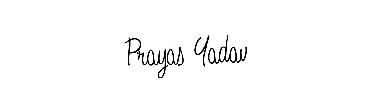 Use a signature maker to create a handwritten signature online. With this signature software, you can design (Angelique-Rose-font-FFP) your own signature for name Prayas Yadav. Prayas Yadav signature style 5 images and pictures png