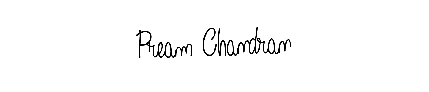 How to make Pream Chandran name signature. Use Angelique-Rose-font-FFP style for creating short signs online. This is the latest handwritten sign. Pream Chandran signature style 5 images and pictures png