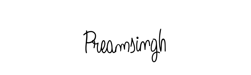 Design your own signature with our free online signature maker. With this signature software, you can create a handwritten (Angelique-Rose-font-FFP) signature for name Preamsingh. Preamsingh signature style 5 images and pictures png