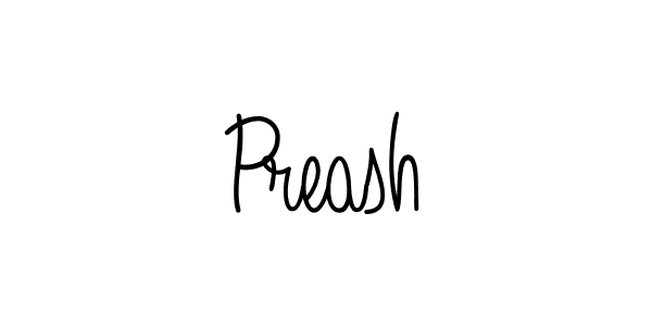 How to make Preash name signature. Use Angelique-Rose-font-FFP style for creating short signs online. This is the latest handwritten sign. Preash signature style 5 images and pictures png