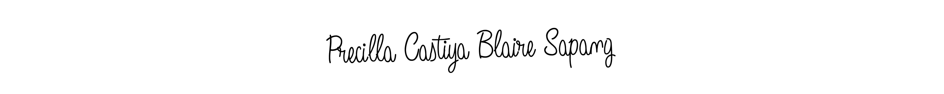 if you are searching for the best signature style for your name Precilla Castiya Blaire Sapang. so please give up your signature search. here we have designed multiple signature styles  using Angelique-Rose-font-FFP. Precilla Castiya Blaire Sapang signature style 5 images and pictures png