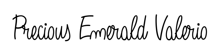 An effortless, minimalist signature concept for Precious Emerald Valerio using Angelique-Rose-font-FFP design. Clean lines that look great on any document. Precious Emerald Valerio signature style 5 images and pictures png