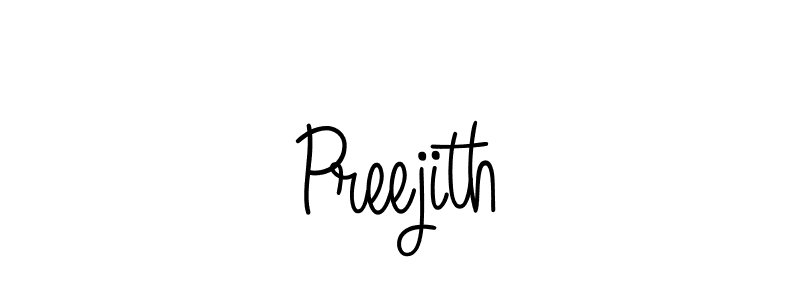 Make a beautiful signature design for name Preejith. With this signature (Angelique-Rose-font-FFP) style, you can create a handwritten signature for free. Preejith signature style 5 images and pictures png