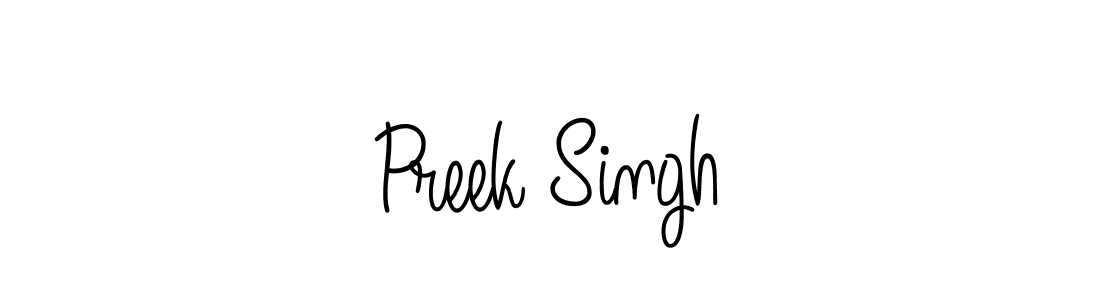 Preek Singh stylish signature style. Best Handwritten Sign (Angelique-Rose-font-FFP) for my name. Handwritten Signature Collection Ideas for my name Preek Singh. Preek Singh signature style 5 images and pictures png