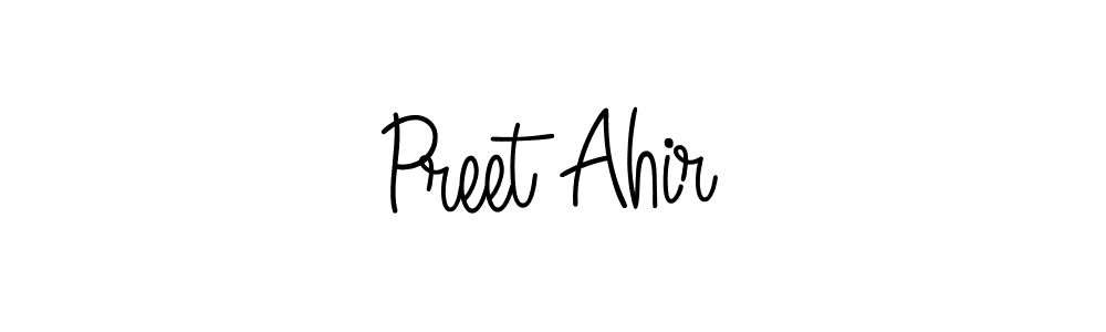 Make a beautiful signature design for name Preet Ahir. With this signature (Angelique-Rose-font-FFP) style, you can create a handwritten signature for free. Preet Ahir signature style 5 images and pictures png