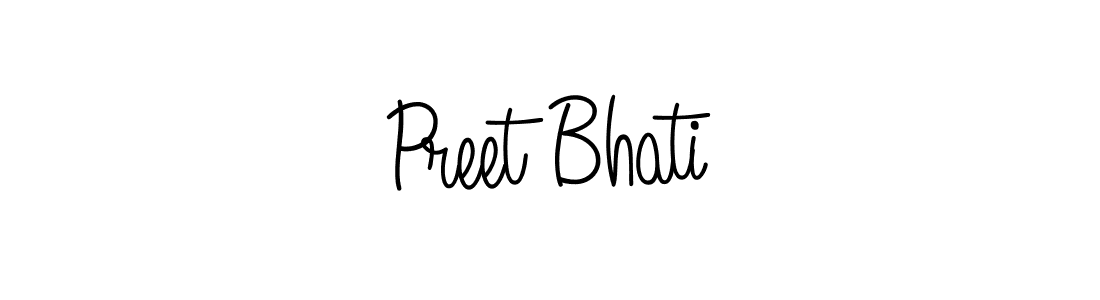 Use a signature maker to create a handwritten signature online. With this signature software, you can design (Angelique-Rose-font-FFP) your own signature for name Preet Bhati. Preet Bhati signature style 5 images and pictures png