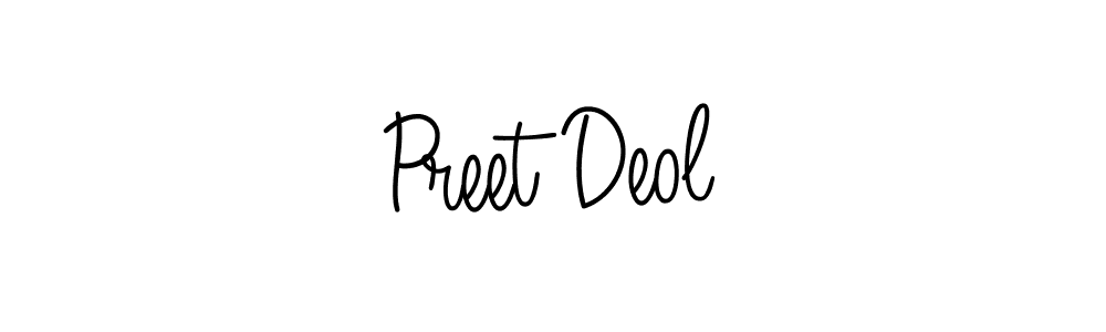 Design your own signature with our free online signature maker. With this signature software, you can create a handwritten (Angelique-Rose-font-FFP) signature for name Preet Deol. Preet Deol signature style 5 images and pictures png