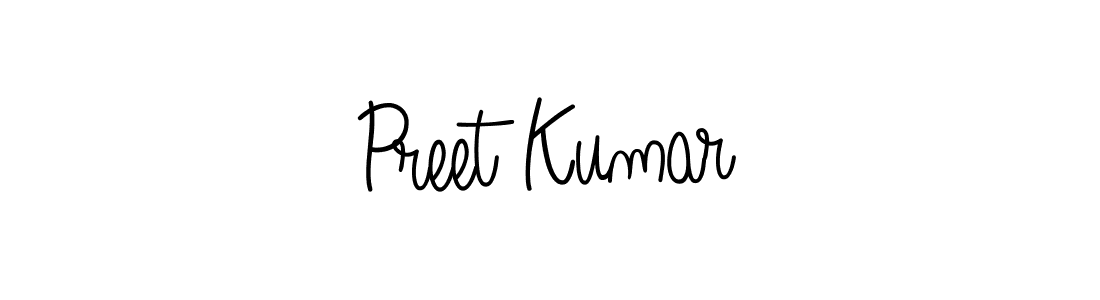 Make a beautiful signature design for name Preet Kumar. With this signature (Angelique-Rose-font-FFP) style, you can create a handwritten signature for free. Preet Kumar signature style 5 images and pictures png