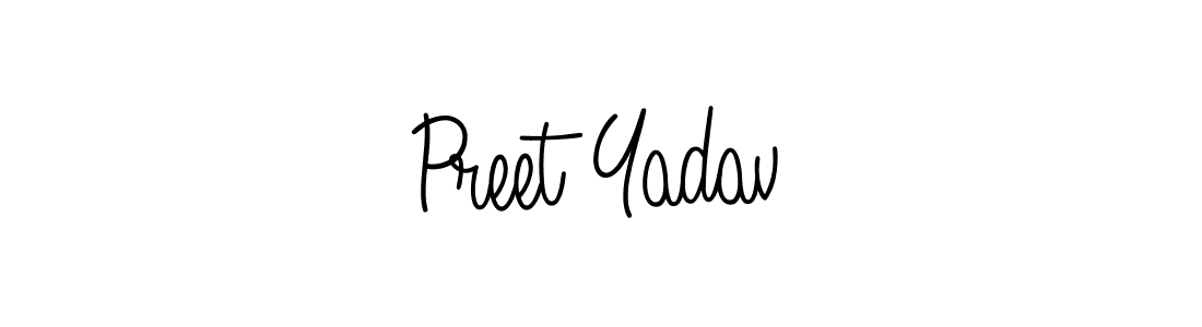 How to make Preet Yadav name signature. Use Angelique-Rose-font-FFP style for creating short signs online. This is the latest handwritten sign. Preet Yadav signature style 5 images and pictures png