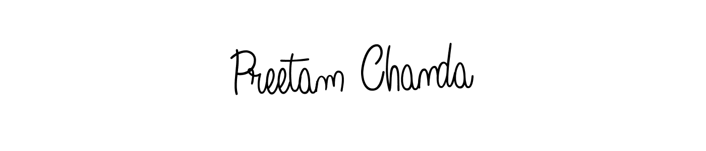 How to Draw Preetam Chanda signature style? Angelique-Rose-font-FFP is a latest design signature styles for name Preetam Chanda. Preetam Chanda signature style 5 images and pictures png