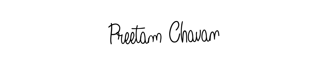 The best way (Angelique-Rose-font-FFP) to make a short signature is to pick only two or three words in your name. The name Preetam Chavan include a total of six letters. For converting this name. Preetam Chavan signature style 5 images and pictures png