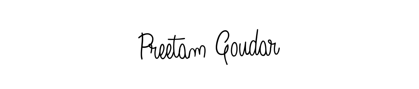 Angelique-Rose-font-FFP is a professional signature style that is perfect for those who want to add a touch of class to their signature. It is also a great choice for those who want to make their signature more unique. Get Preetam Goudar name to fancy signature for free. Preetam Goudar signature style 5 images and pictures png