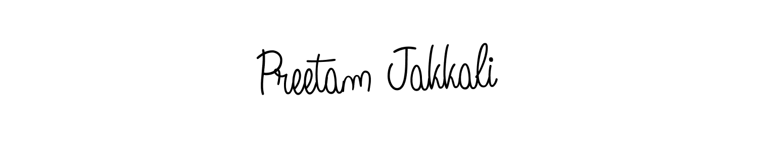 You should practise on your own different ways (Angelique-Rose-font-FFP) to write your name (Preetam Jakkali) in signature. don't let someone else do it for you. Preetam Jakkali signature style 5 images and pictures png