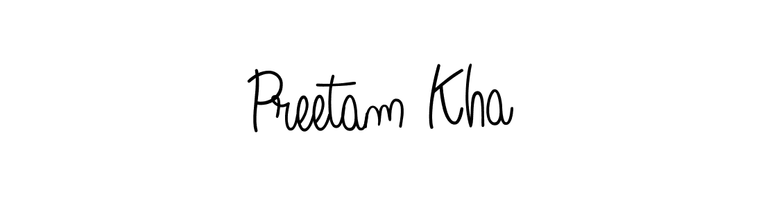 Make a beautiful signature design for name Preetam Kha. With this signature (Angelique-Rose-font-FFP) style, you can create a handwritten signature for free. Preetam Kha signature style 5 images and pictures png