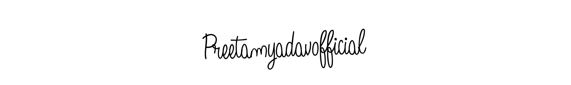 Make a beautiful signature design for name Preetamyadavofficial. With this signature (Angelique-Rose-font-FFP) style, you can create a handwritten signature for free. Preetamyadavofficial signature style 5 images and pictures png