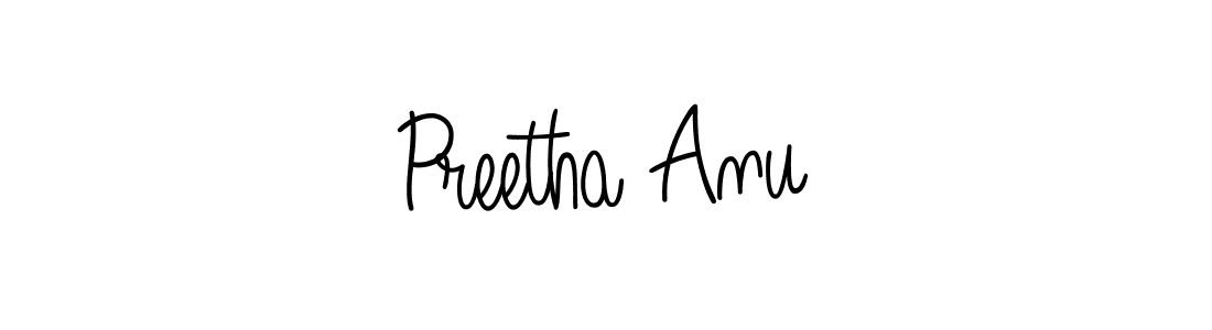 Make a beautiful signature design for name Preetha Anu. With this signature (Angelique-Rose-font-FFP) style, you can create a handwritten signature for free. Preetha Anu signature style 5 images and pictures png