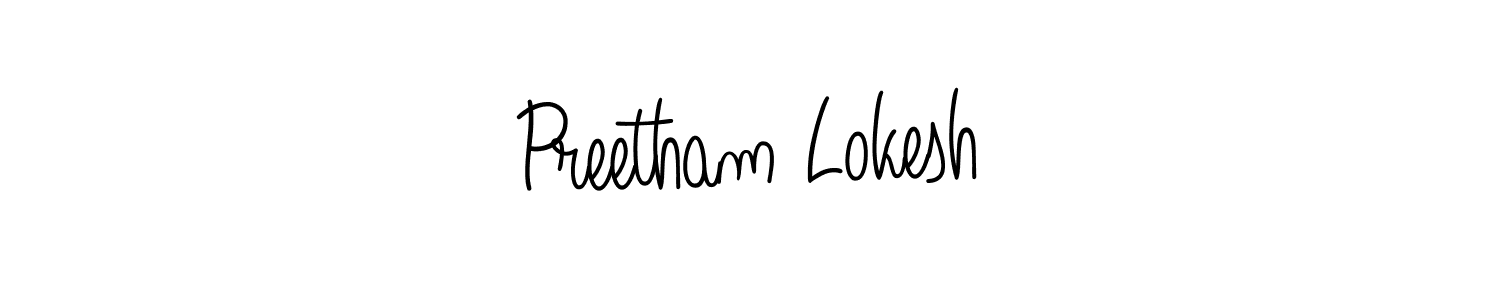 How to Draw Preetham Lokesh signature style? Angelique-Rose-font-FFP is a latest design signature styles for name Preetham Lokesh. Preetham Lokesh signature style 5 images and pictures png