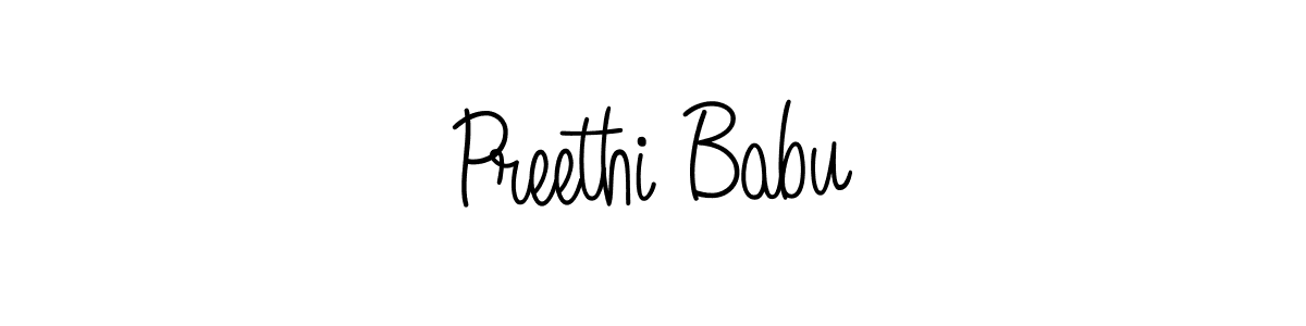 Create a beautiful signature design for name Preethi Babu. With this signature (Angelique-Rose-font-FFP) fonts, you can make a handwritten signature for free. Preethi Babu signature style 5 images and pictures png