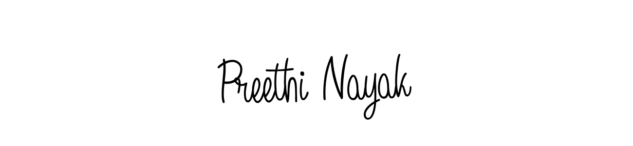 Use a signature maker to create a handwritten signature online. With this signature software, you can design (Angelique-Rose-font-FFP) your own signature for name Preethi Nayak. Preethi Nayak signature style 5 images and pictures png