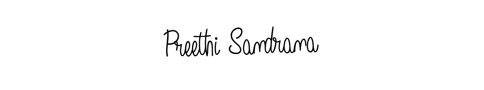 Create a beautiful signature design for name Preethi Sandrana. With this signature (Angelique-Rose-font-FFP) fonts, you can make a handwritten signature for free. Preethi Sandrana signature style 5 images and pictures png