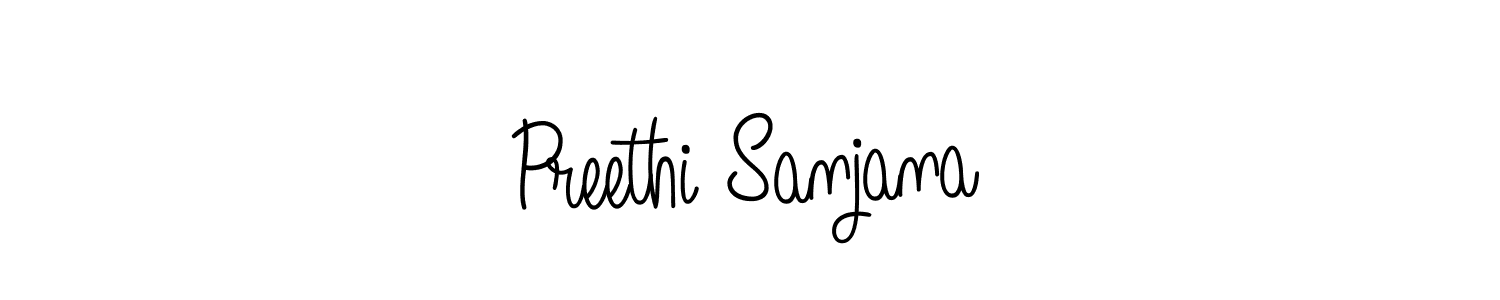 Preethi Sanjana stylish signature style. Best Handwritten Sign (Angelique-Rose-font-FFP) for my name. Handwritten Signature Collection Ideas for my name Preethi Sanjana. Preethi Sanjana signature style 5 images and pictures png