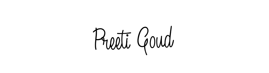 The best way (Angelique-Rose-font-FFP) to make a short signature is to pick only two or three words in your name. The name Preeti Goud include a total of six letters. For converting this name. Preeti Goud signature style 5 images and pictures png