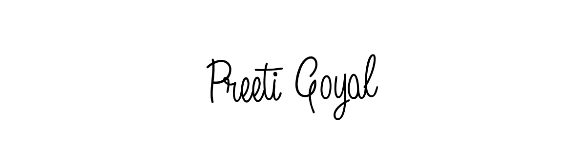 Preeti Goyal stylish signature style. Best Handwritten Sign (Angelique-Rose-font-FFP) for my name. Handwritten Signature Collection Ideas for my name Preeti Goyal. Preeti Goyal signature style 5 images and pictures png