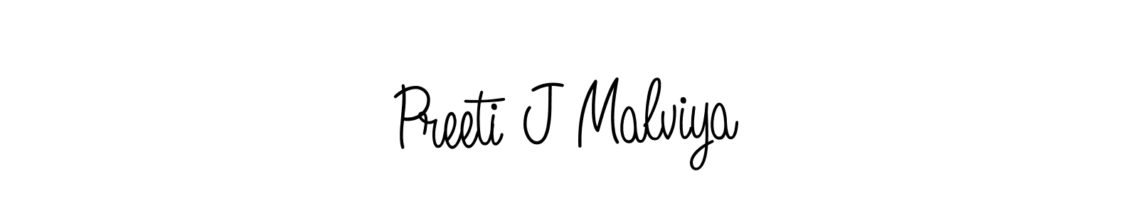 How to make Preeti J Malviya name signature. Use Angelique-Rose-font-FFP style for creating short signs online. This is the latest handwritten sign. Preeti J Malviya signature style 5 images and pictures png
