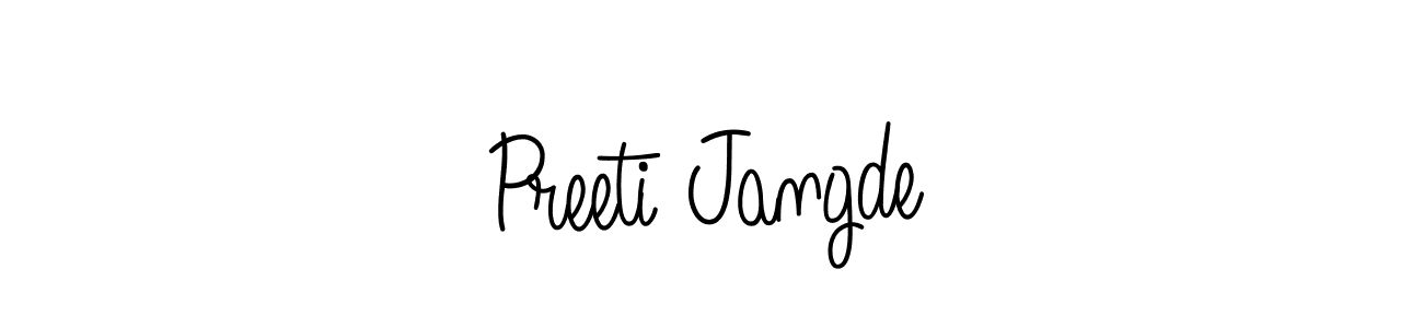 Make a beautiful signature design for name Preeti Jangde. With this signature (Angelique-Rose-font-FFP) style, you can create a handwritten signature for free. Preeti Jangde signature style 5 images and pictures png