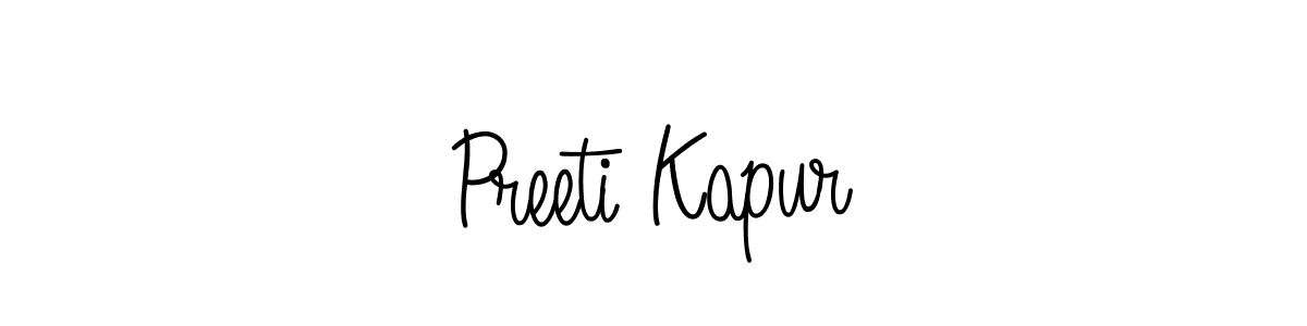 Make a beautiful signature design for name Preeti Kapur. With this signature (Angelique-Rose-font-FFP) style, you can create a handwritten signature for free. Preeti Kapur signature style 5 images and pictures png