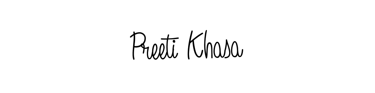 How to make Preeti Khasa name signature. Use Angelique-Rose-font-FFP style for creating short signs online. This is the latest handwritten sign. Preeti Khasa signature style 5 images and pictures png