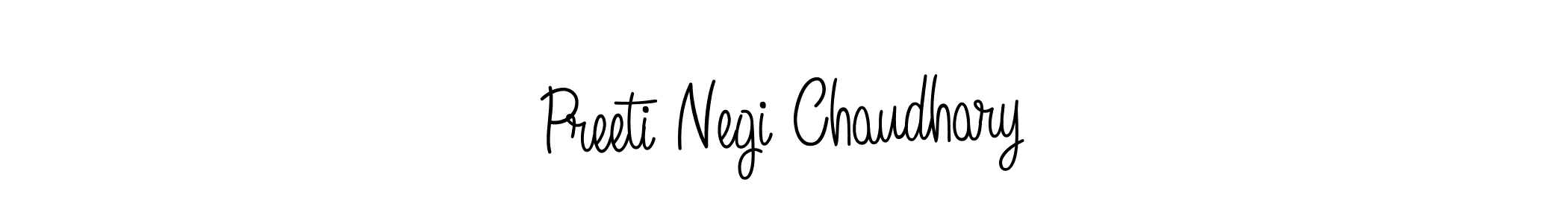 You should practise on your own different ways (Angelique-Rose-font-FFP) to write your name (Preeti Negi Chaudhary) in signature. don't let someone else do it for you. Preeti Negi Chaudhary signature style 5 images and pictures png