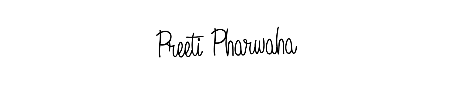 How to make Preeti Pharwaha name signature. Use Angelique-Rose-font-FFP style for creating short signs online. This is the latest handwritten sign. Preeti Pharwaha signature style 5 images and pictures png