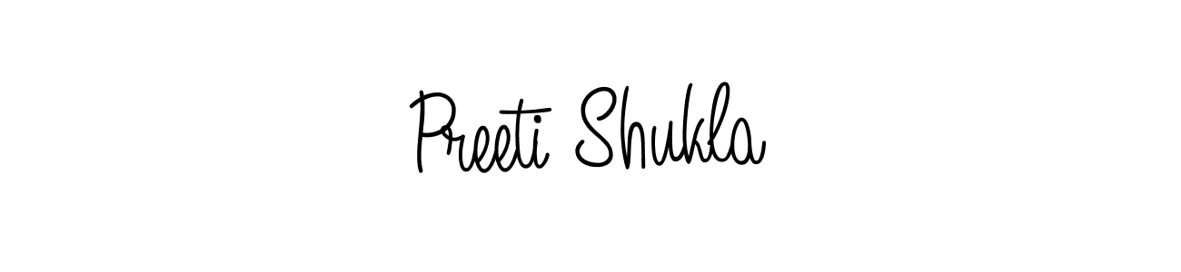 Make a beautiful signature design for name Preeti Shukla. With this signature (Angelique-Rose-font-FFP) style, you can create a handwritten signature for free. Preeti Shukla signature style 5 images and pictures png