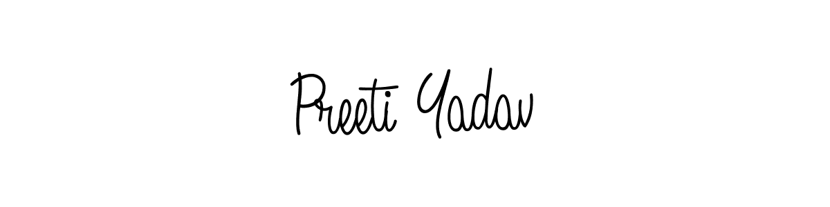 Make a beautiful signature design for name Preeti Yadav. With this signature (Angelique-Rose-font-FFP) style, you can create a handwritten signature for free. Preeti Yadav signature style 5 images and pictures png