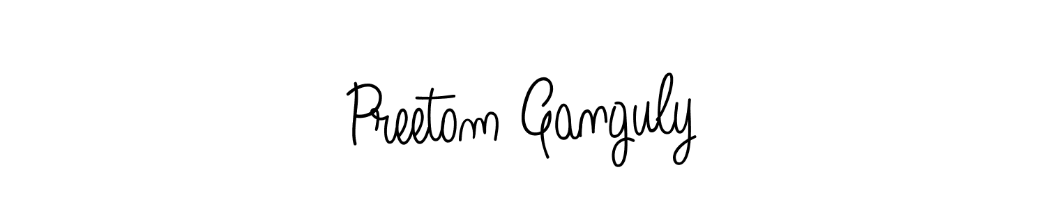 You should practise on your own different ways (Angelique-Rose-font-FFP) to write your name (Preetom Ganguly) in signature. don't let someone else do it for you. Preetom Ganguly signature style 5 images and pictures png