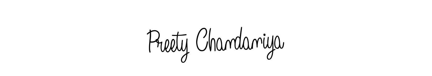 The best way (Angelique-Rose-font-FFP) to make a short signature is to pick only two or three words in your name. The name Preety Chandaniya include a total of six letters. For converting this name. Preety Chandaniya signature style 5 images and pictures png