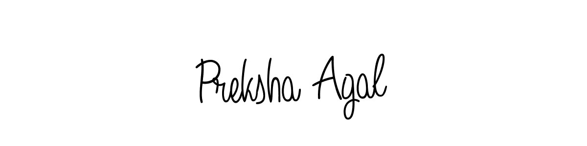 Preksha Agal stylish signature style. Best Handwritten Sign (Angelique-Rose-font-FFP) for my name. Handwritten Signature Collection Ideas for my name Preksha Agal. Preksha Agal signature style 5 images and pictures png