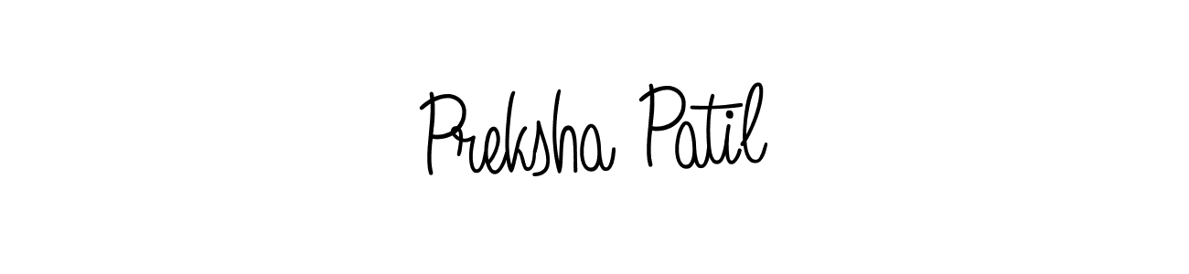 Make a beautiful signature design for name Preksha Patil. With this signature (Angelique-Rose-font-FFP) style, you can create a handwritten signature for free. Preksha Patil signature style 5 images and pictures png