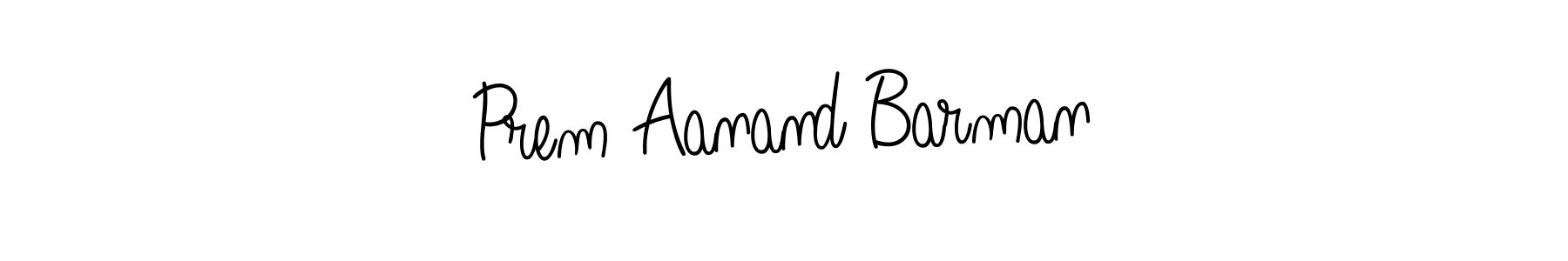 How to make Prem Aanand Barman name signature. Use Angelique-Rose-font-FFP style for creating short signs online. This is the latest handwritten sign. Prem Aanand Barman signature style 5 images and pictures png