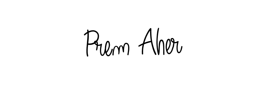 Design your own signature with our free online signature maker. With this signature software, you can create a handwritten (Angelique-Rose-font-FFP) signature for name Prem Aher. Prem Aher signature style 5 images and pictures png