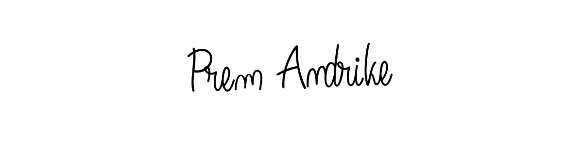 The best way (Angelique-Rose-font-FFP) to make a short signature is to pick only two or three words in your name. The name Prem Andrike include a total of six letters. For converting this name. Prem Andrike signature style 5 images and pictures png