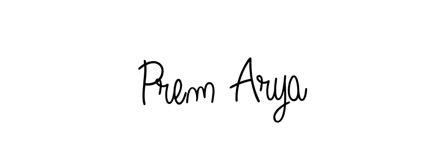 How to make Prem Arya name signature. Use Angelique-Rose-font-FFP style for creating short signs online. This is the latest handwritten sign. Prem Arya signature style 5 images and pictures png