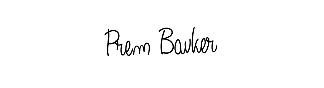 You should practise on your own different ways (Angelique-Rose-font-FFP) to write your name (Prem Bavker) in signature. don't let someone else do it for you. Prem Bavker signature style 5 images and pictures png